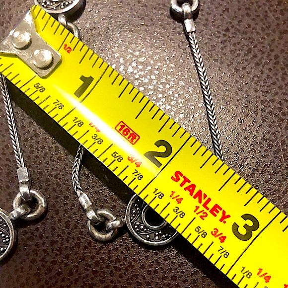 LOIS HILL Sterling Silver Granulated Station Byzantine Necklace Toggle Clasp - Picture 15 of 17